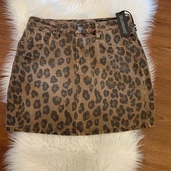 cheetah print jean skirt